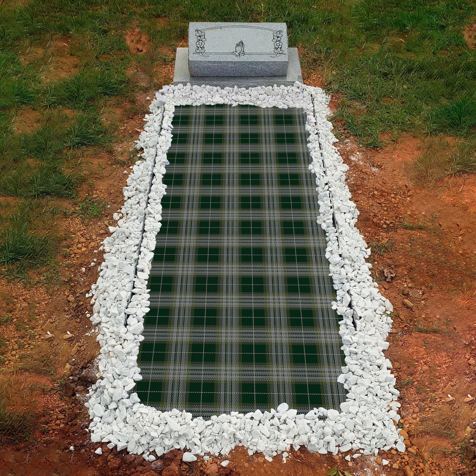 ScotsTee Shop Scottish Kelso Clan Tartan Grave Blanket For Cemetery Waterproof Custom Memorial