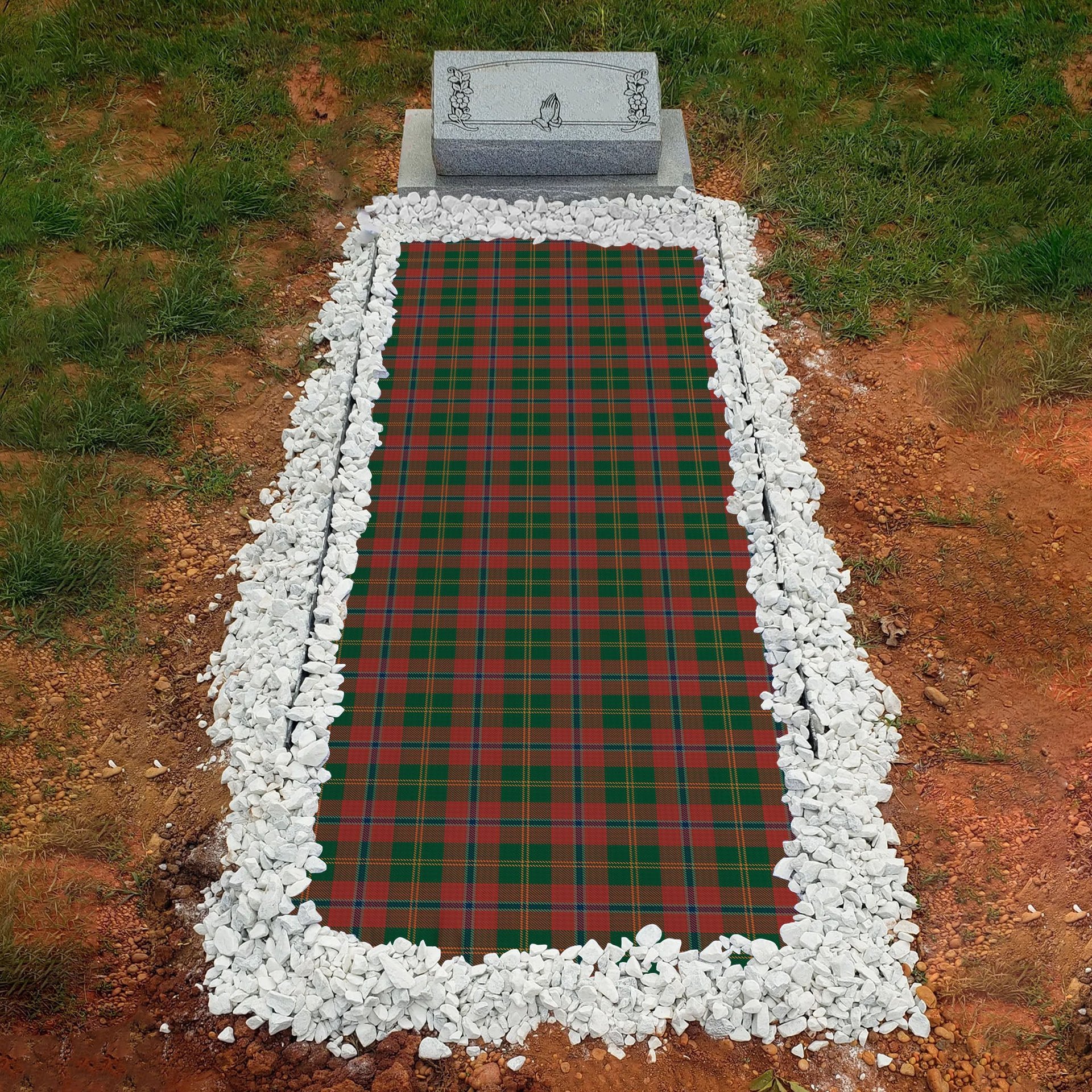 ScotsTee Shop Scottish Hutcheson Clan Tartan Grave Blanket For Cemetery Waterproof Custom Memorial