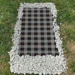 ScotsTee Shop Scottish Kinnieson Clan Tartan Grave Blanket For Cemetery Waterproof Custom Memorial