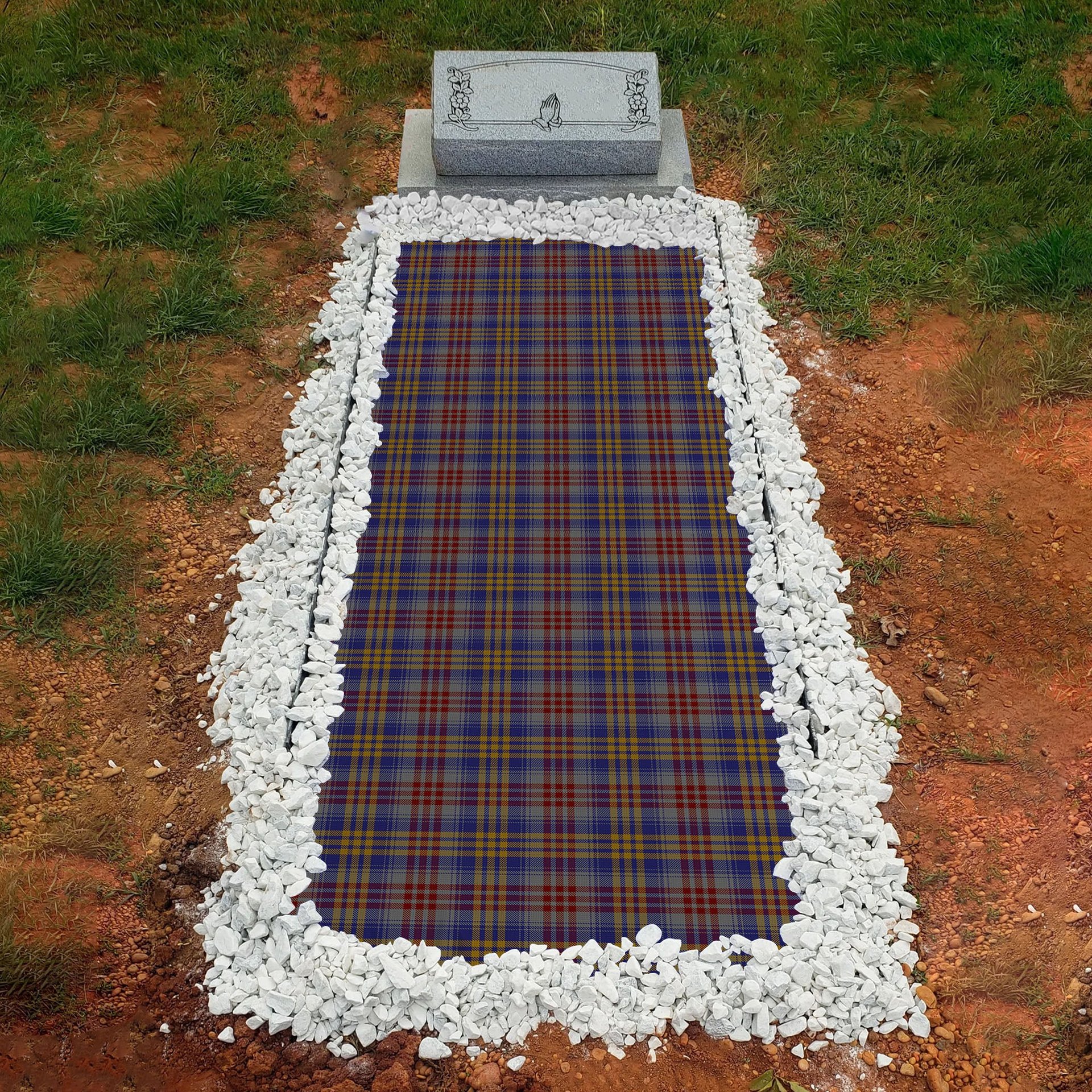 ScotsTee Shop Scottish Lysaght Clan Tartan Grave Blanket For Cemetery Waterproof Custom Memorial