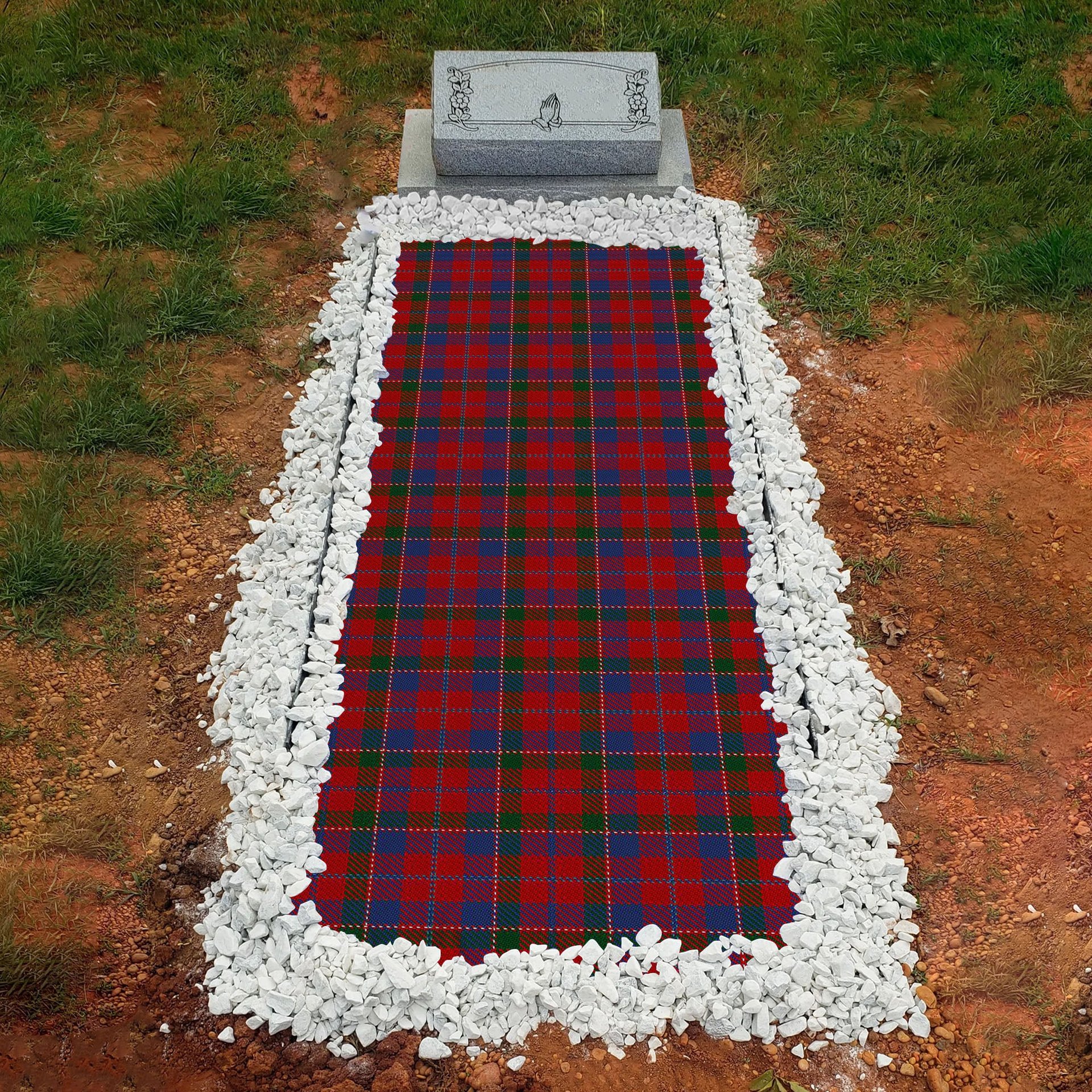 ScotsTee Shop Scottish MacDonald of Glenaladale Clan Tartan Grave Blanket For Cemetery Waterproof Custom Memorial