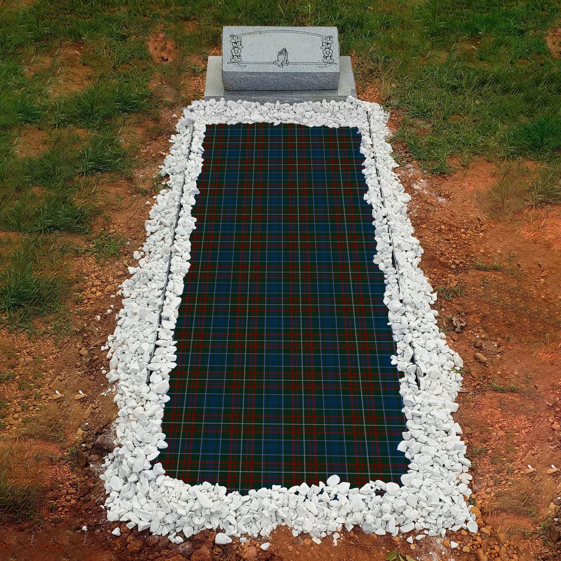 ScotsTee Shop Scottish MacConnell Clan Tartan Grave Blanket For Cemetery Waterproof Custom Memorial