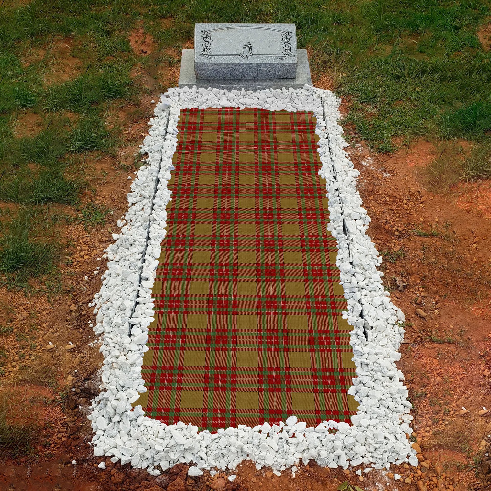 ScotsTee Shop Scottish MacBrair Hunting Clan Tartan Grave Blanket For Cemetery Waterproof Custom Memorial