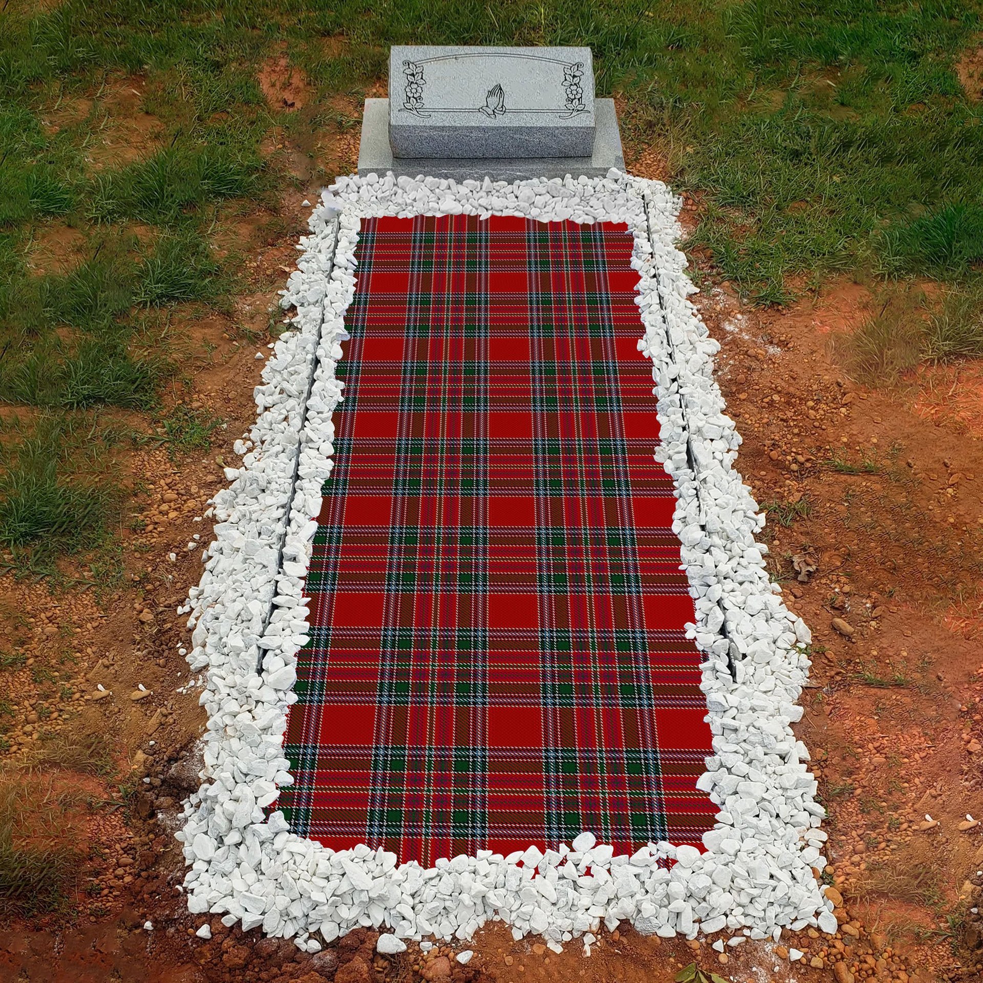ScotsTee Shop Scottish MacBean Clan Tartan Grave Blanket For Cemetery Waterproof Custom Memorial