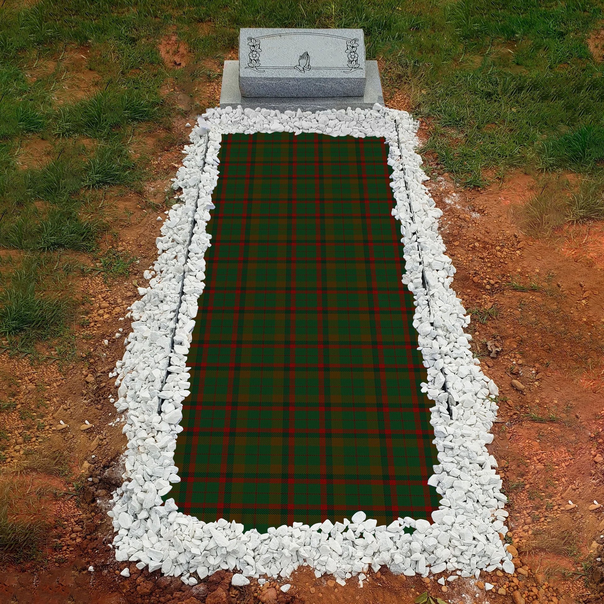 ScotsTee Shop Scottish MacCracken Hunting Clan Tartan Grave Blanket For Cemetery Waterproof Custom Memorial