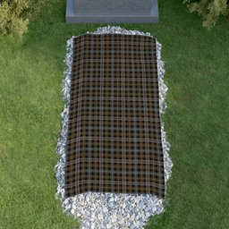 ScotsTee Shop Scottish MacKenzie Weathered Clan Tartan Grave Blanket For Cemetery Waterproof Custom Memorial