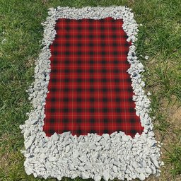 ScotsTee Shop Scottish MacIvor Clan Tartan Grave Blanket For Cemetery Waterproof Custom Memorial