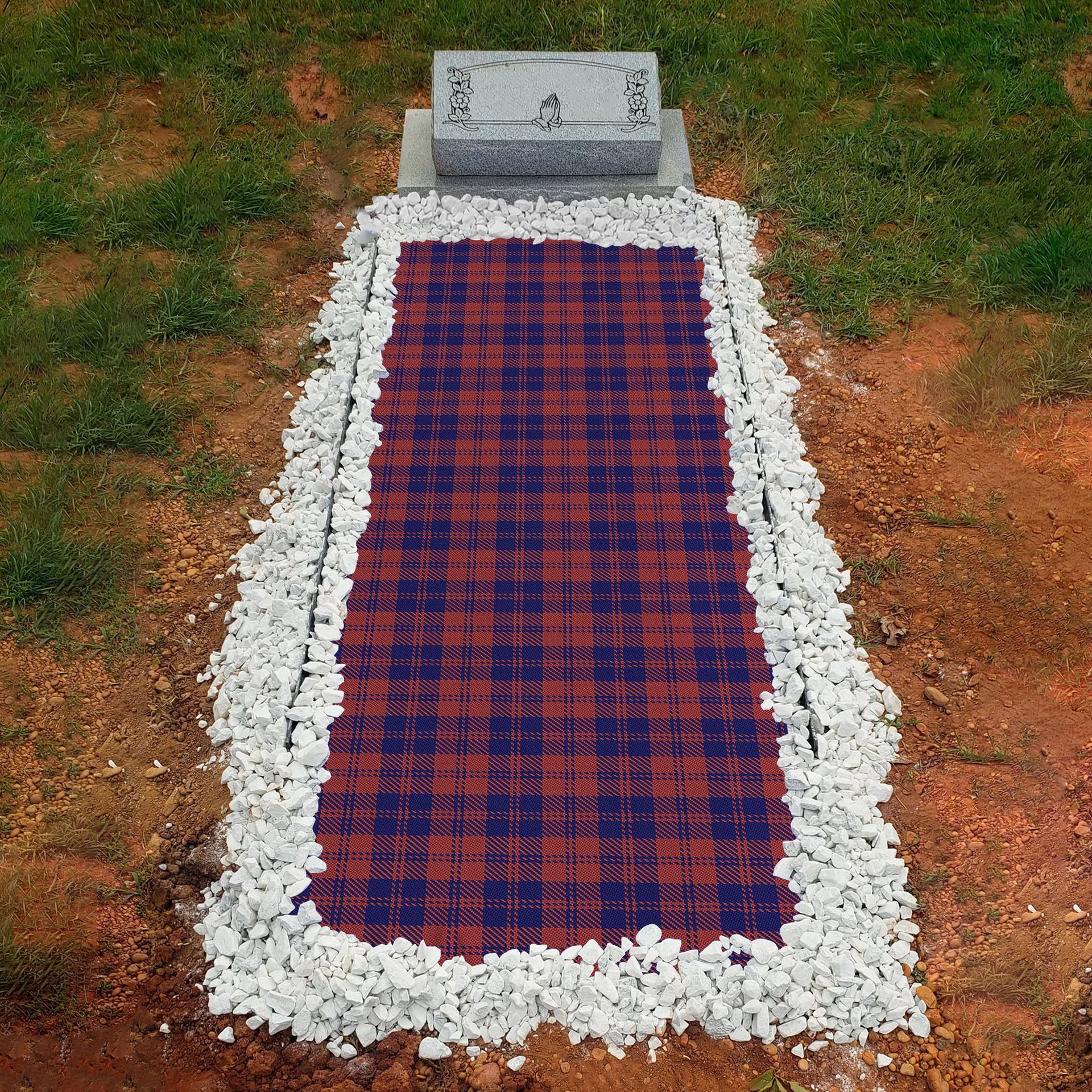 ScotsTee Shop Scottish MacGregor of Glengyle Clan Tartan Grave Blanket For Cemetery Waterproof Custom Memorial