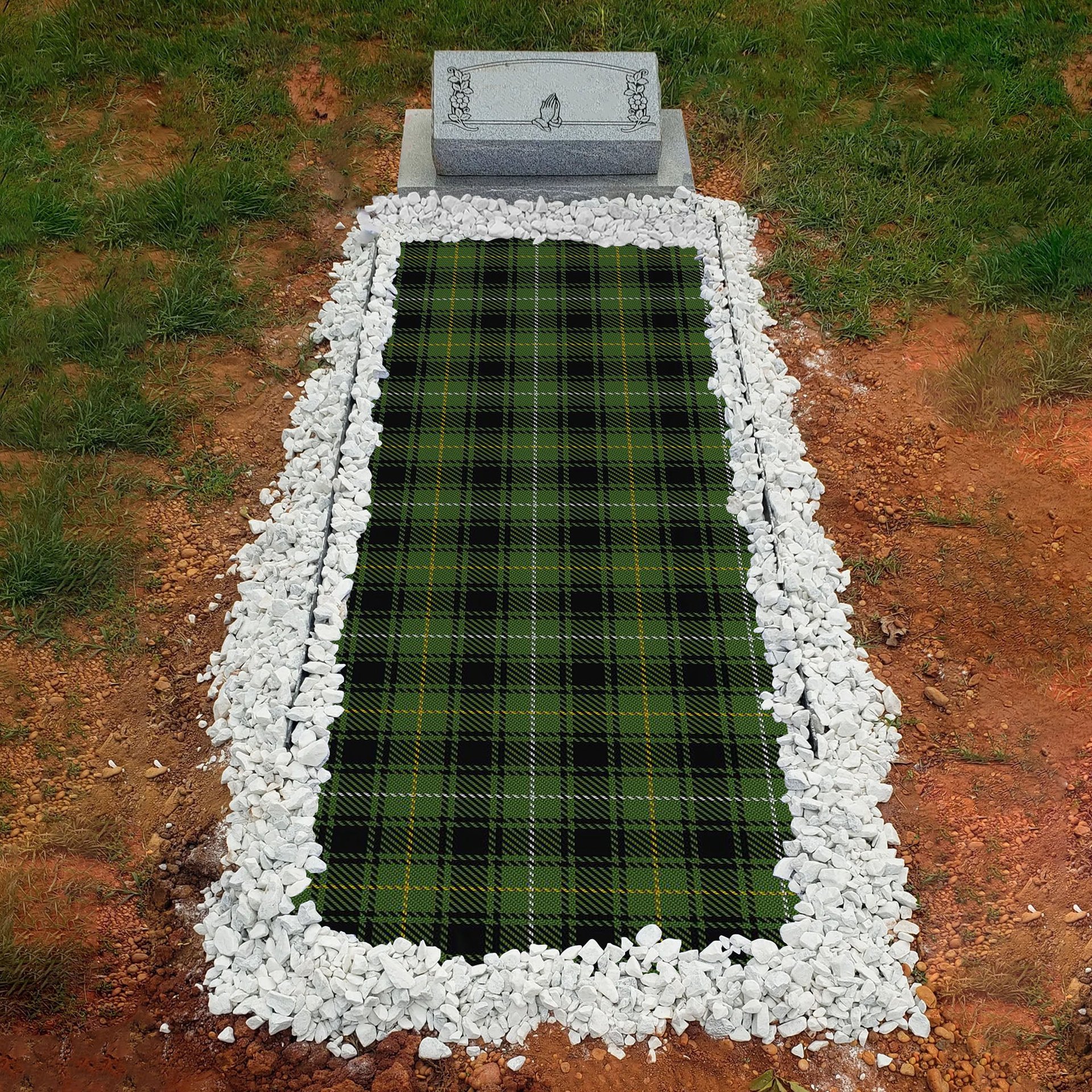 ScotsTee Shop Scottish MacIvor Hunting Clan Tartan Grave Blanket For Cemetery Waterproof Custom Memorial
