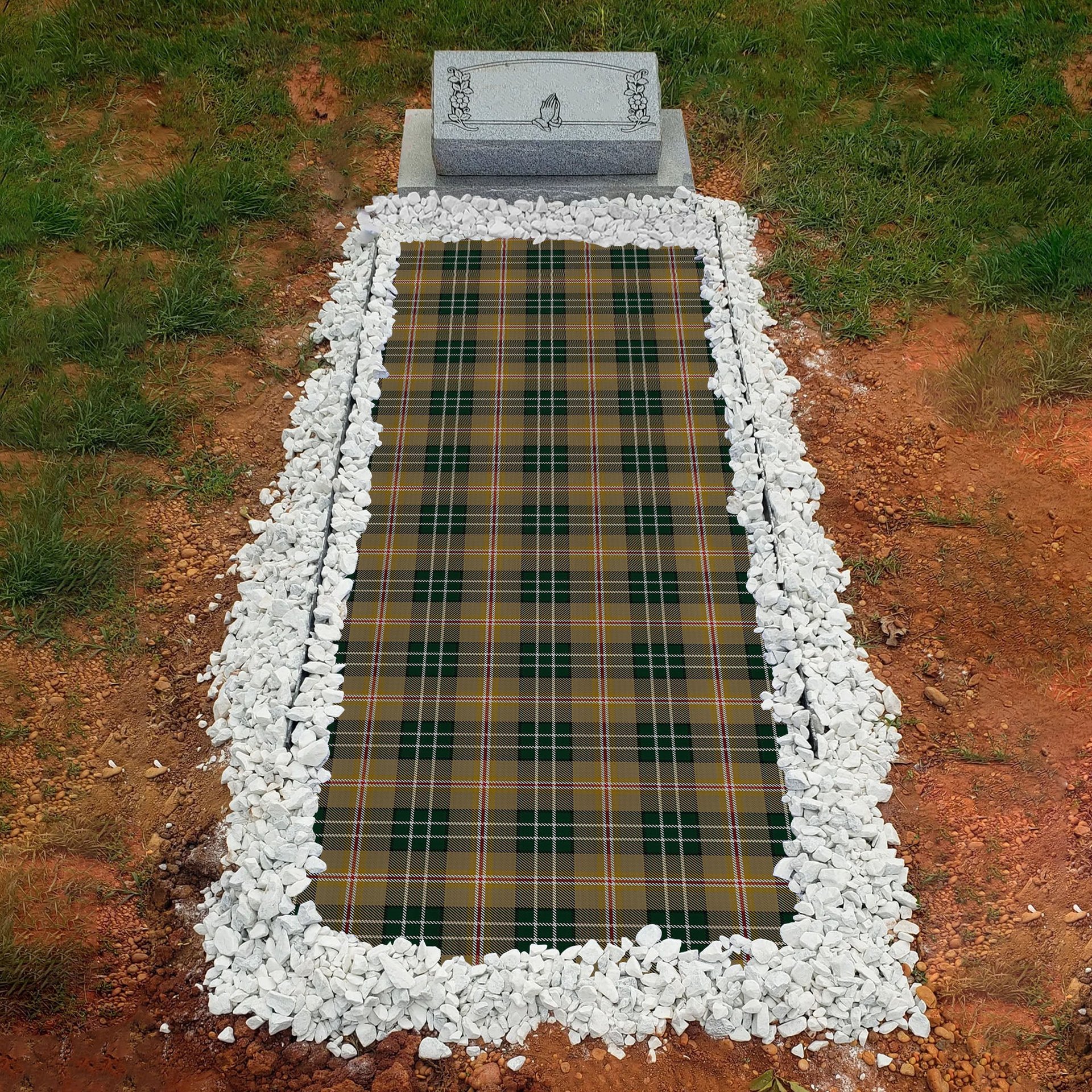 ScotsTee Shop Scottish MacShane Clan Tartan Grave Blanket For Cemetery Waterproof Custom Memorial
