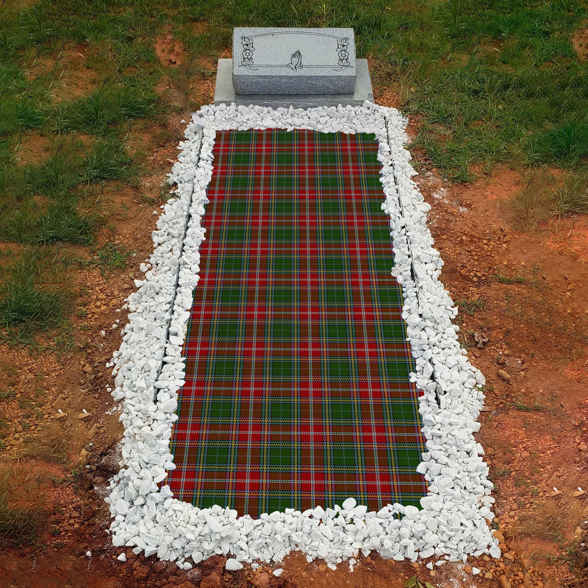 ScotsTee Shop Scottish MacWhirter Clan Tartan Grave Blanket For Cemetery Waterproof Custom Memorial