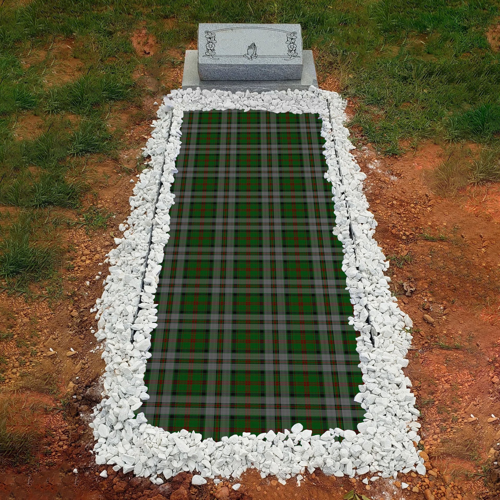 ScotsTee Shop Scottish MacNeish Hunting Clan Tartan Grave Blanket For Cemetery Waterproof Custom Memorial