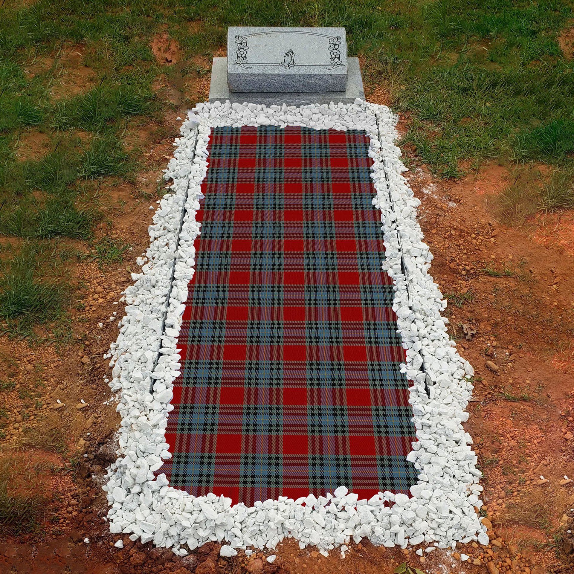 ScotsTee Shop Scottish MacLeay Clan Tartan Grave Blanket For Cemetery Waterproof Custom Memorial