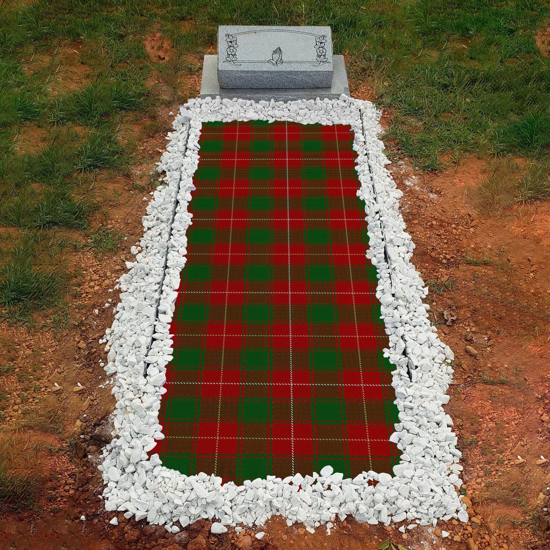 ScotsTee Shop Scottish MacPhie Clan Tartan Grave Blanket For Cemetery Waterproof Custom Memorial