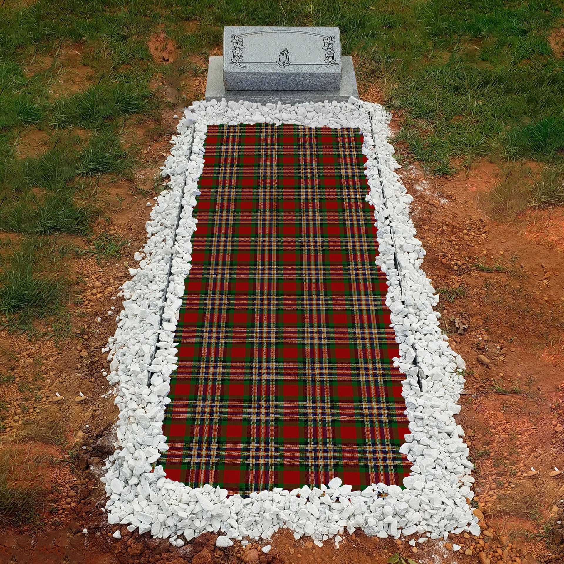 ScotsTee Shop Scottish MakGill Clan Tartan Grave Blanket For Cemetery Waterproof Custom Memorial