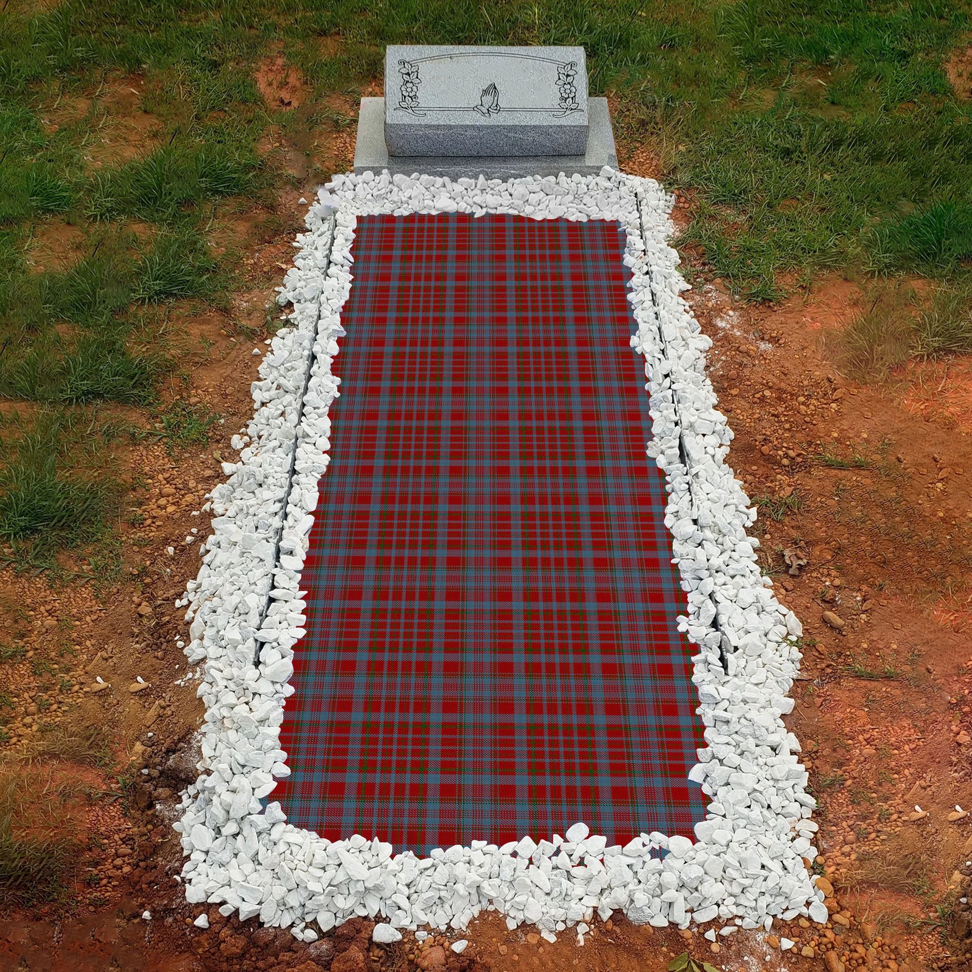 ScotsTee Shop Scottish Murray of Polmaise Clan Tartan Grave Blanket For Cemetery Waterproof Custom Memorial