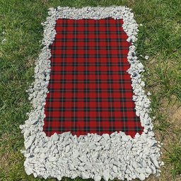 ScotsTee Shop Scottish Ramsay Clan Tartan Grave Blanket For Cemetery Waterproof Custom Memorial