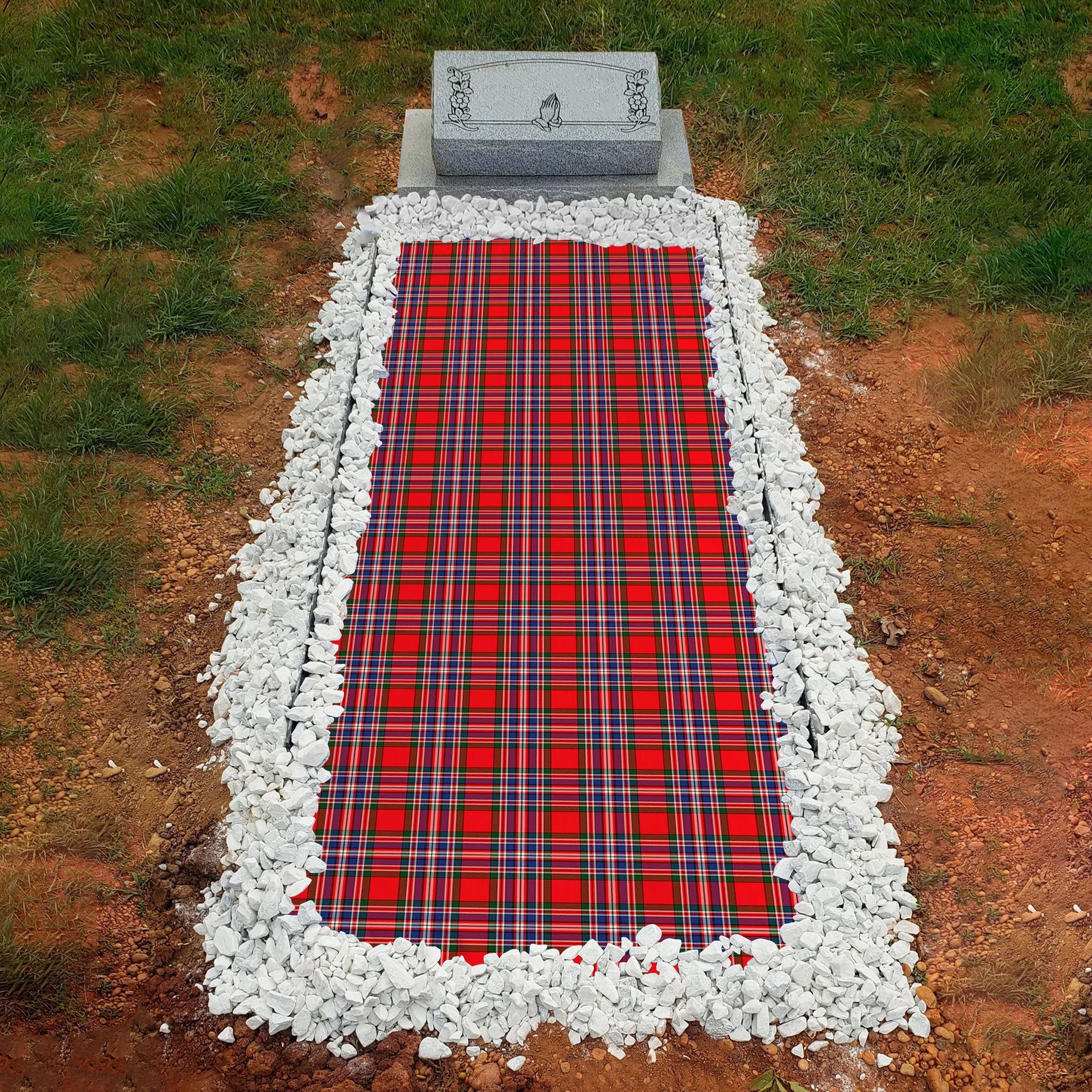 ScotsTee Shop Scottish McFarland Modern Clan Tartan Grave Blanket For Cemetery Waterproof Custom Memorial