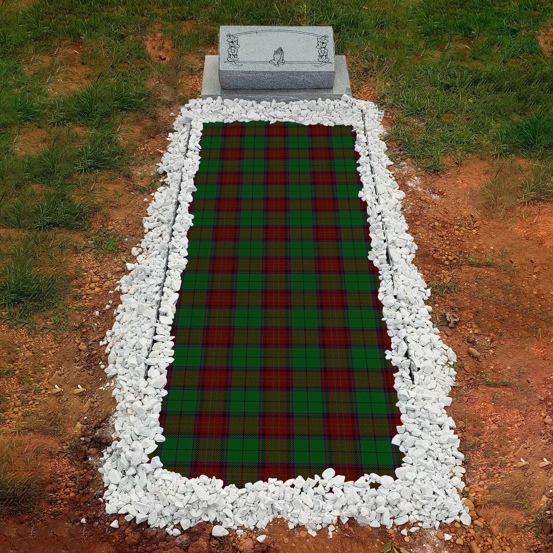 ScotsTee Shop Scottish McInery Clan Tartan Grave Blanket For Cemetery Waterproof Custom Memorial