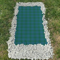 ScotsTee Shop Scottish Mayhew Clan Tartan Grave Blanket For Cemetery Waterproof Custom Memorial