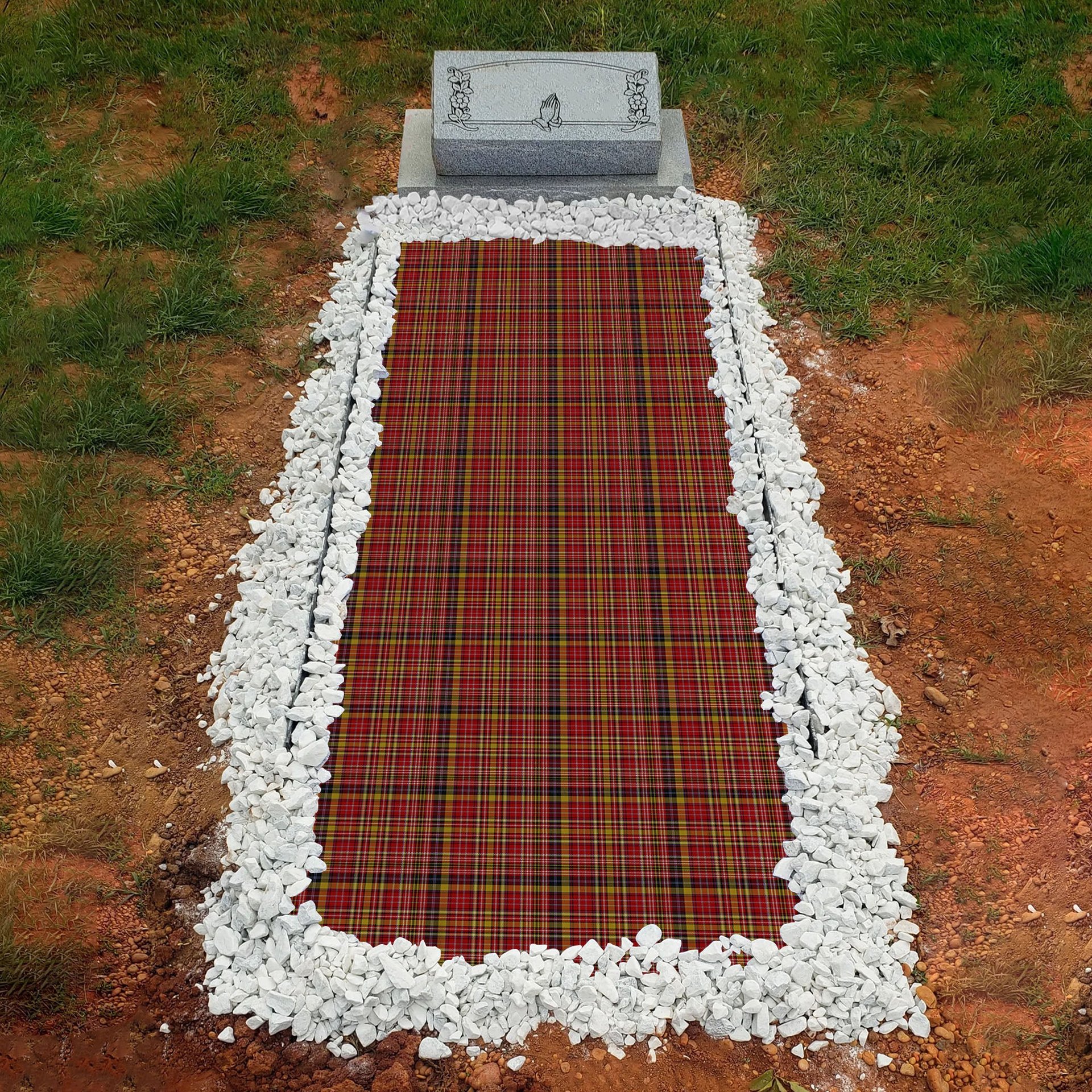 ScotsTee Shop Scottish Ogilvie (Ogilvy) of Strathallan Clan Tartan Grave Blanket For Cemetery Waterproof Custom Memorial