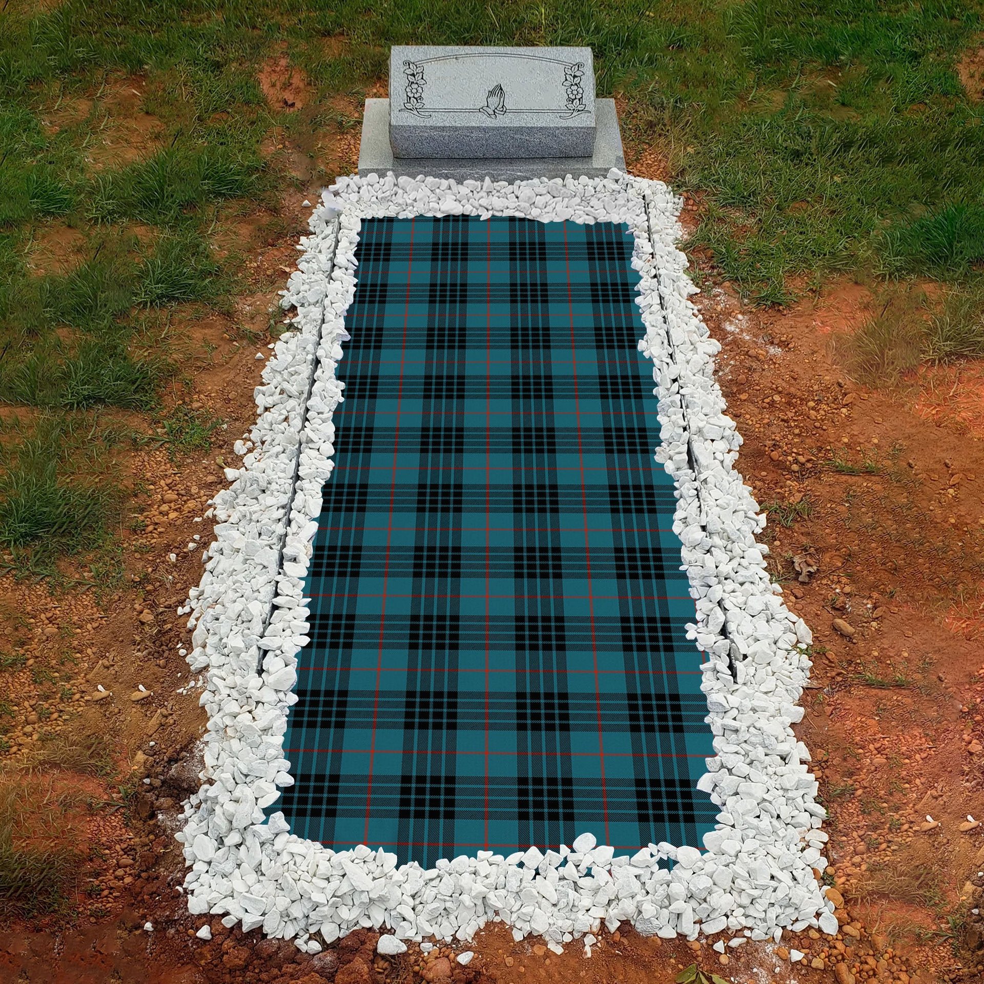 ScotsTee Shop Scottish Morgan Ancient Clan Tartan Grave Blanket For Cemetery Waterproof Custom Memorial