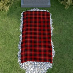 ScotsTee Shop Scottish Monroe Black and Red Clan Tartan Grave Blanket For Cemetery Waterproof Custom Memorial