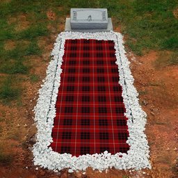 ScotsTee Shop Scottish Monroe Black and Red Clan Tartan Grave Blanket For Cemetery Waterproof Custom Memorial