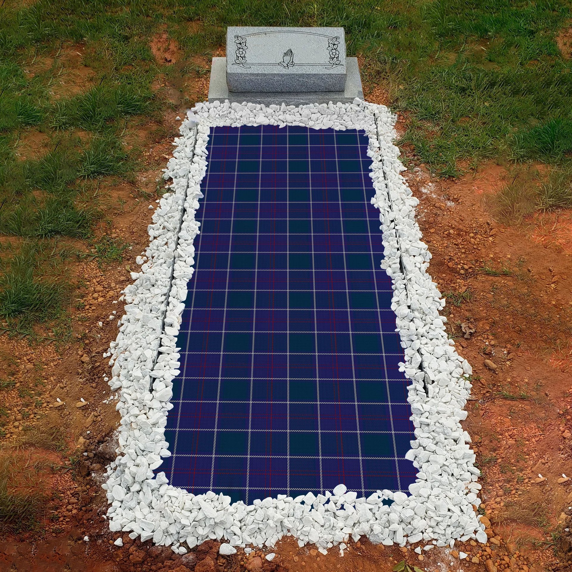 ScotsTee Shop Scottish Navy US Edzell Clan Tartan Grave Blanket For Cemetery Waterproof Custom Memorial