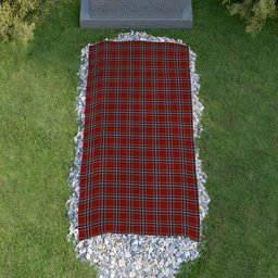 ScotsTee Shop Scottish McFarland Red Clan Tartan Grave Blanket For Cemetery Waterproof Custom Memorial