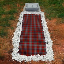 ScotsTee Shop Scottish McFarland Red Clan Tartan Grave Blanket For Cemetery Waterproof Custom Memorial