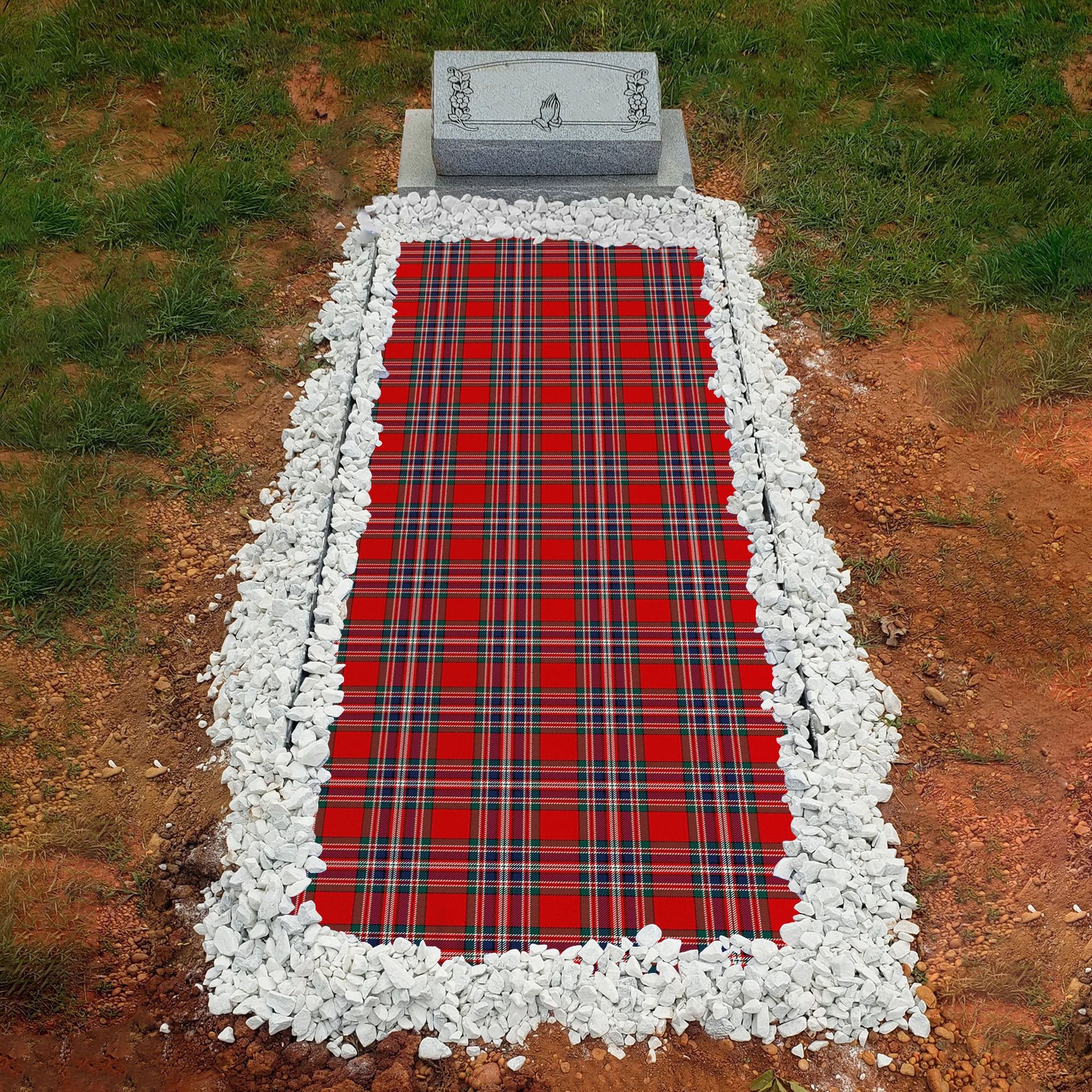 ScotsTee Shop Scottish McFarland Red Modern Clan Tartan Grave Blanket For Cemetery Waterproof Custom Memorial