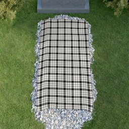 ScotsTee Shop Scottish McFarland Black White Ancient Clan Tartan Grave Blanket For Cemetery Waterproof Custom Memorial