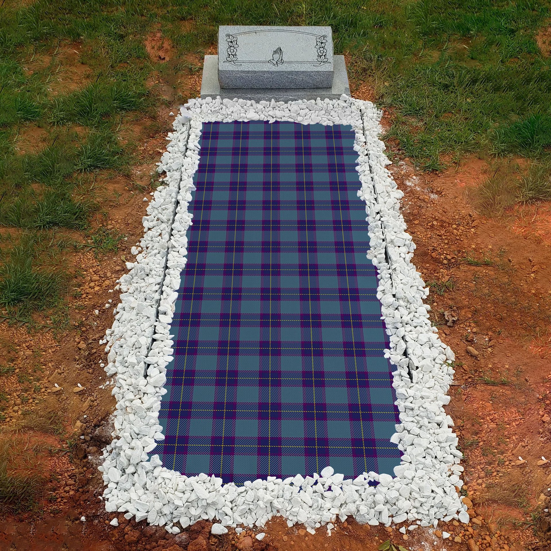 ScotsTee Shop Scottish Peacock Samantha Clan Tartan Grave Blanket For Cemetery Waterproof Custom Memorial