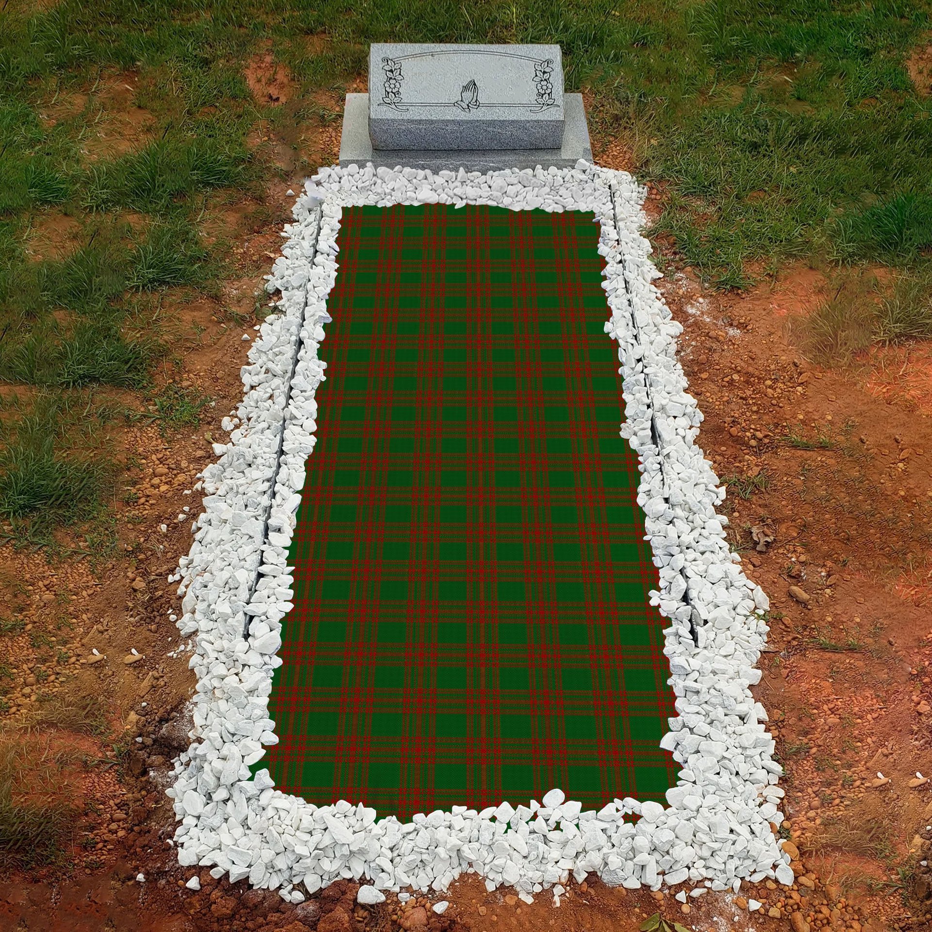 ScotsTee Shop Scottish Menzies Clan Tartan Grave Blanket For Cemetery Waterproof Custom Memorial