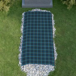 ScotsTee Shop Scottish Rea Clan Tartan Grave Blanket For Cemetery Waterproof Custom Memorial