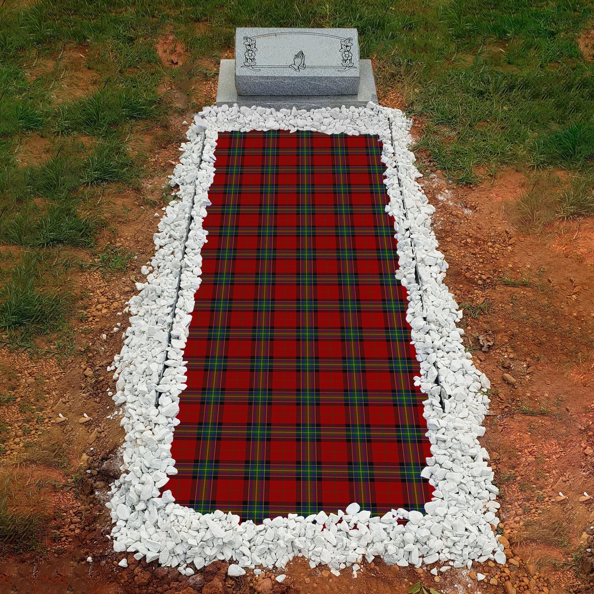 ScotsTee Shop Scottish Mensah Clan Tartan Grave Blanket For Cemetery Waterproof Custom Memorial
