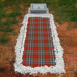 ScotsTee Shop Scottish McFarland Red Ancient Clan Tartan Grave Blanket For Cemetery Waterproof Custom Memorial