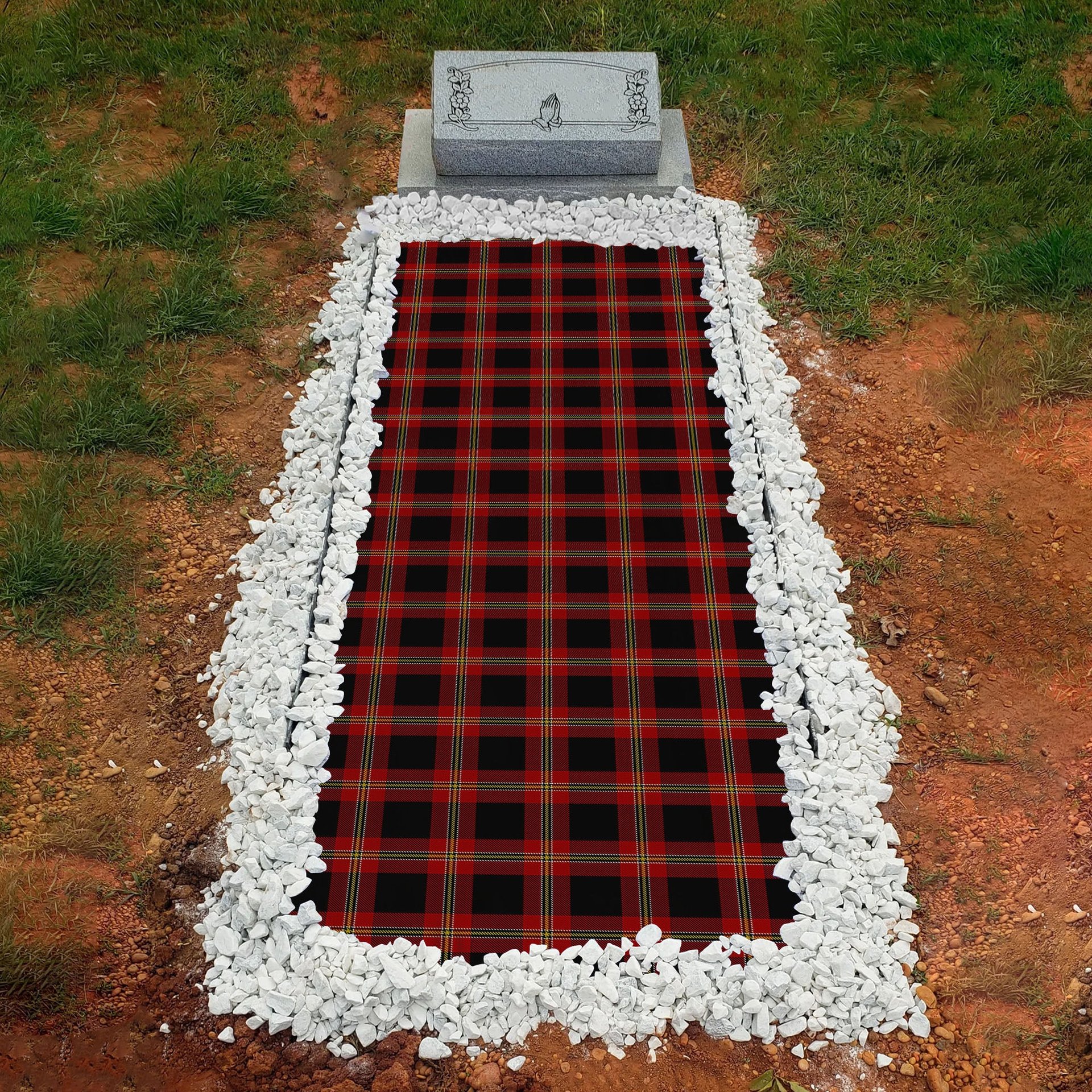 ScotsTee Shop Scottish Pirrie Clan Tartan Grave Blanket For Cemetery Waterproof Custom Memorial