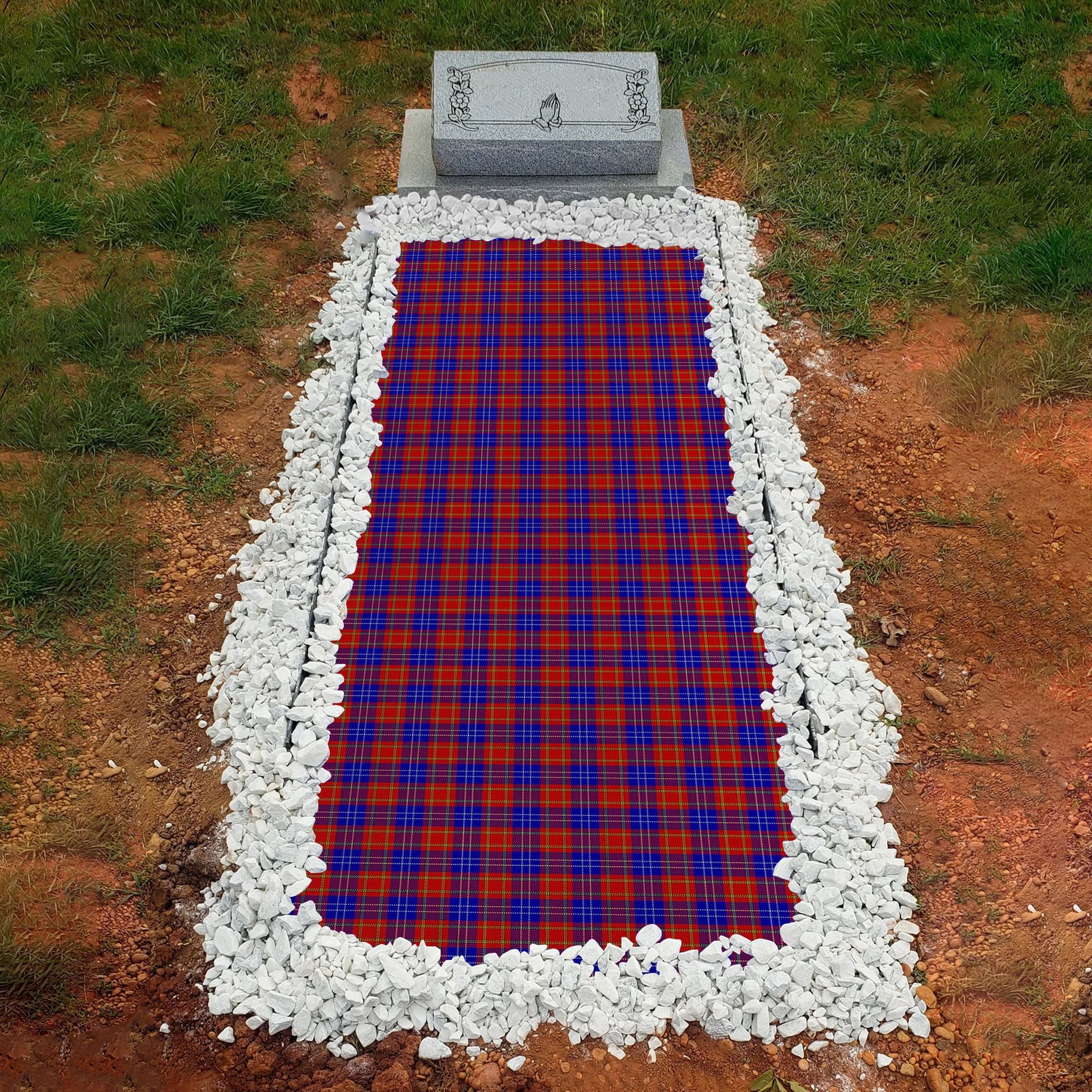 ScotsTee Shop Scottish Richardson Clan Tartan Grave Blanket For Cemetery Waterproof Custom Memorial
