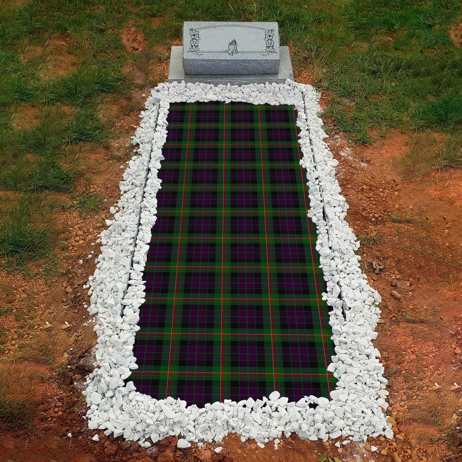 ScotsTee Shop Scottish Paget Clan Tartan Grave Blanket For Cemetery Waterproof Custom Memorial