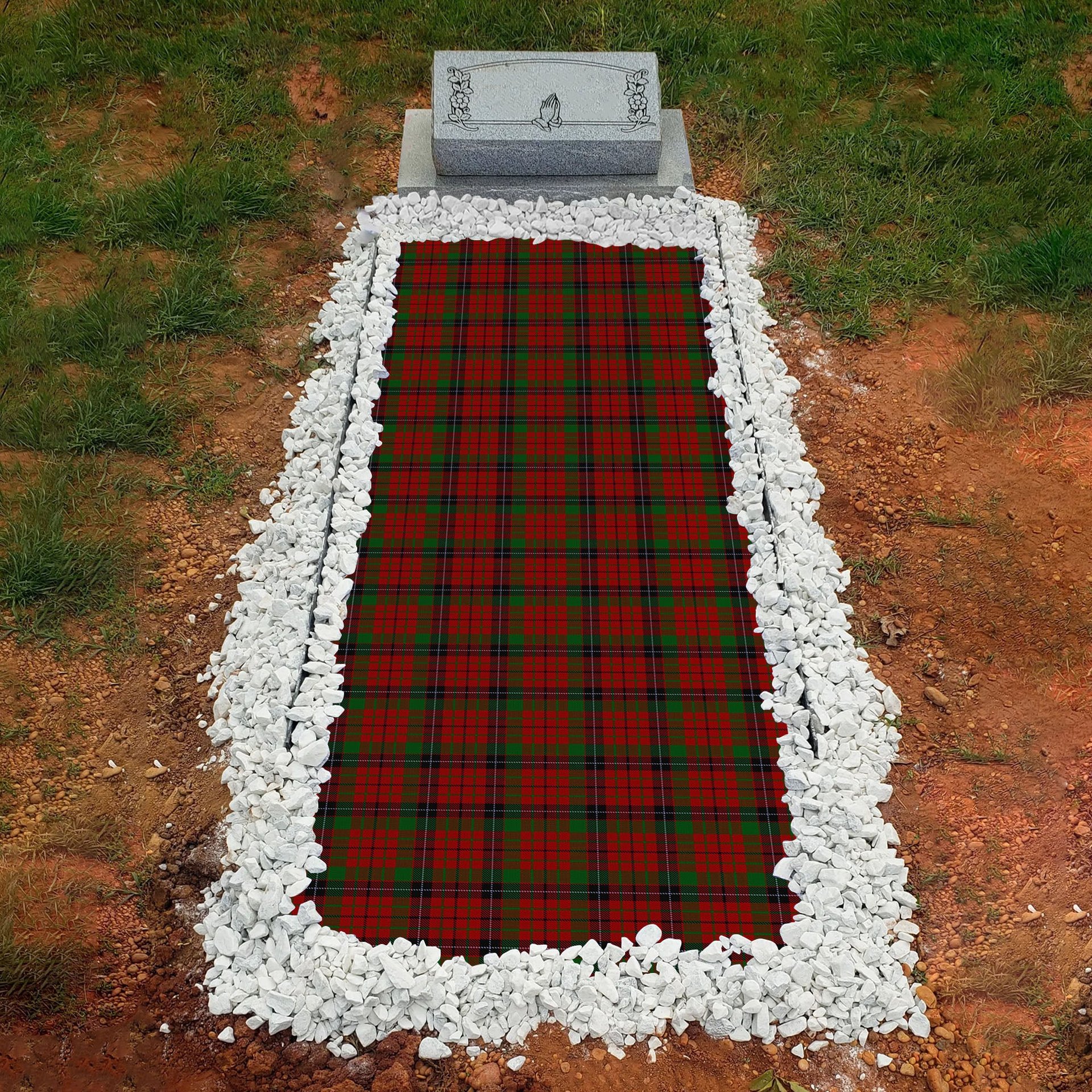 ScotsTee Shop Scottish Nicolson Lochcarron Clan Tartan Grave Blanket For Cemetery Waterproof Custom Memorial