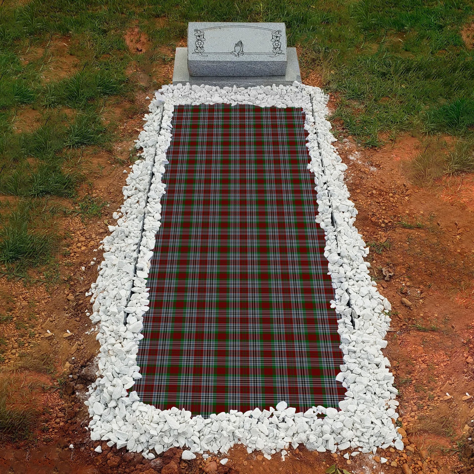 ScotsTee Shop Scottish Metcalf Clan Tartan Grave Blanket For Cemetery Waterproof Custom Memorial