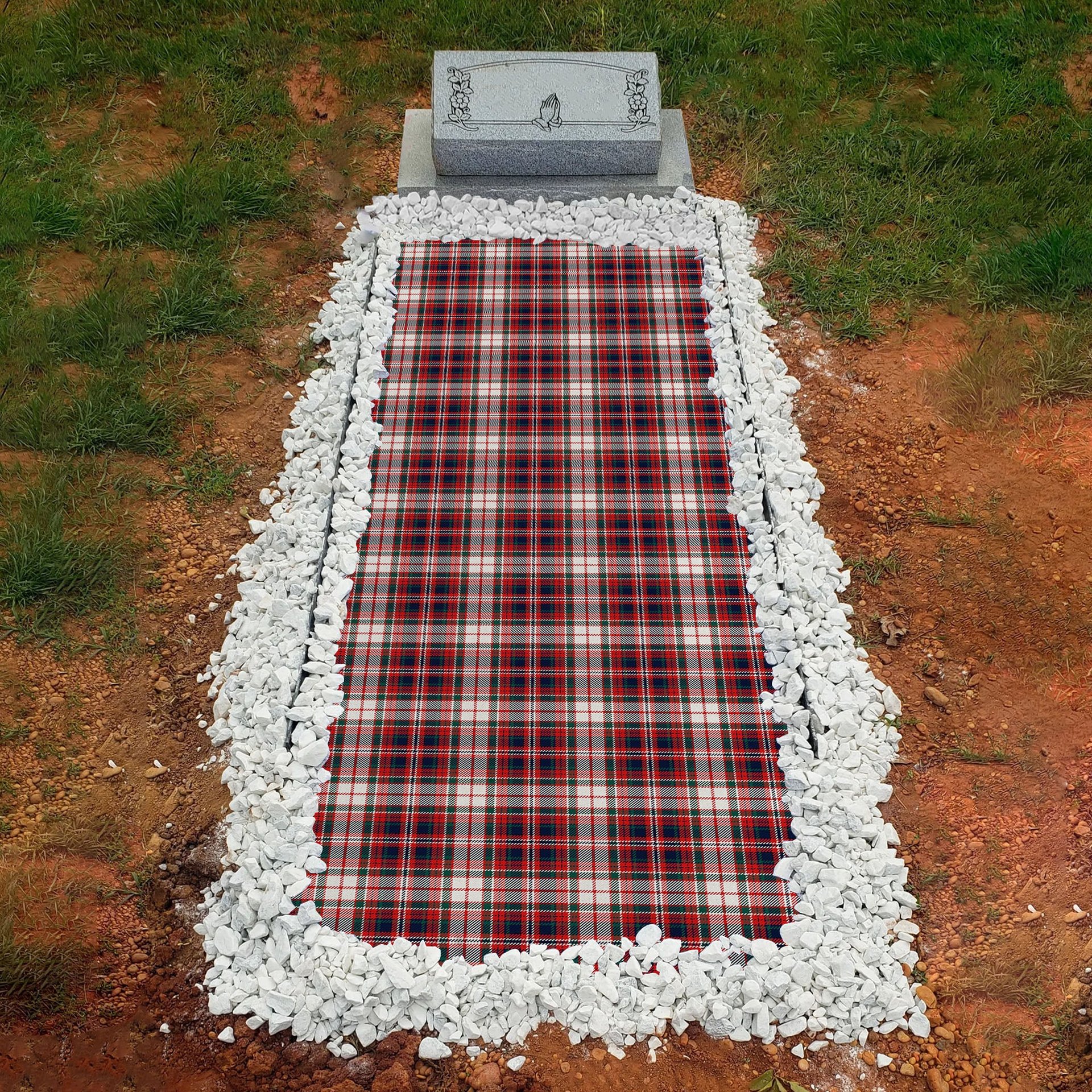 ScotsTee Shop Scottish McFarland Dress Modern Clan Tartan Grave Blanket For Cemetery Waterproof Custom Memorial