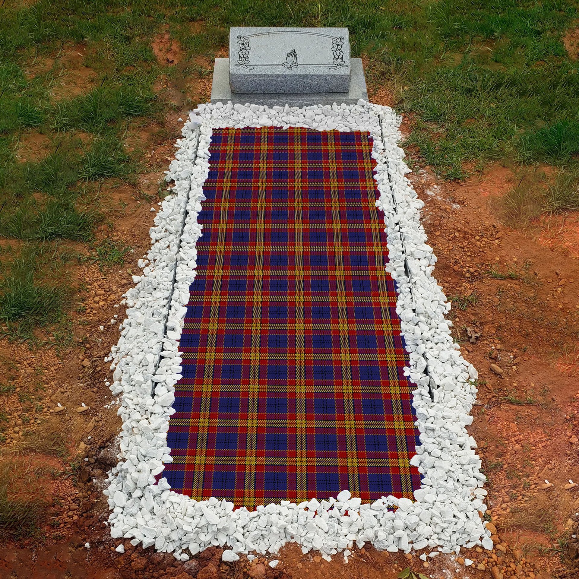 ScotsTee Shop Scottish McGurk Clan Tartan Grave Blanket For Cemetery Waterproof Custom Memorial