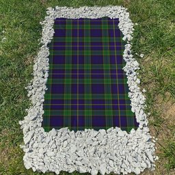 ScotsTee Shop Scottish Mulholland Clan Tartan Grave Blanket For Cemetery Waterproof Custom Memorial