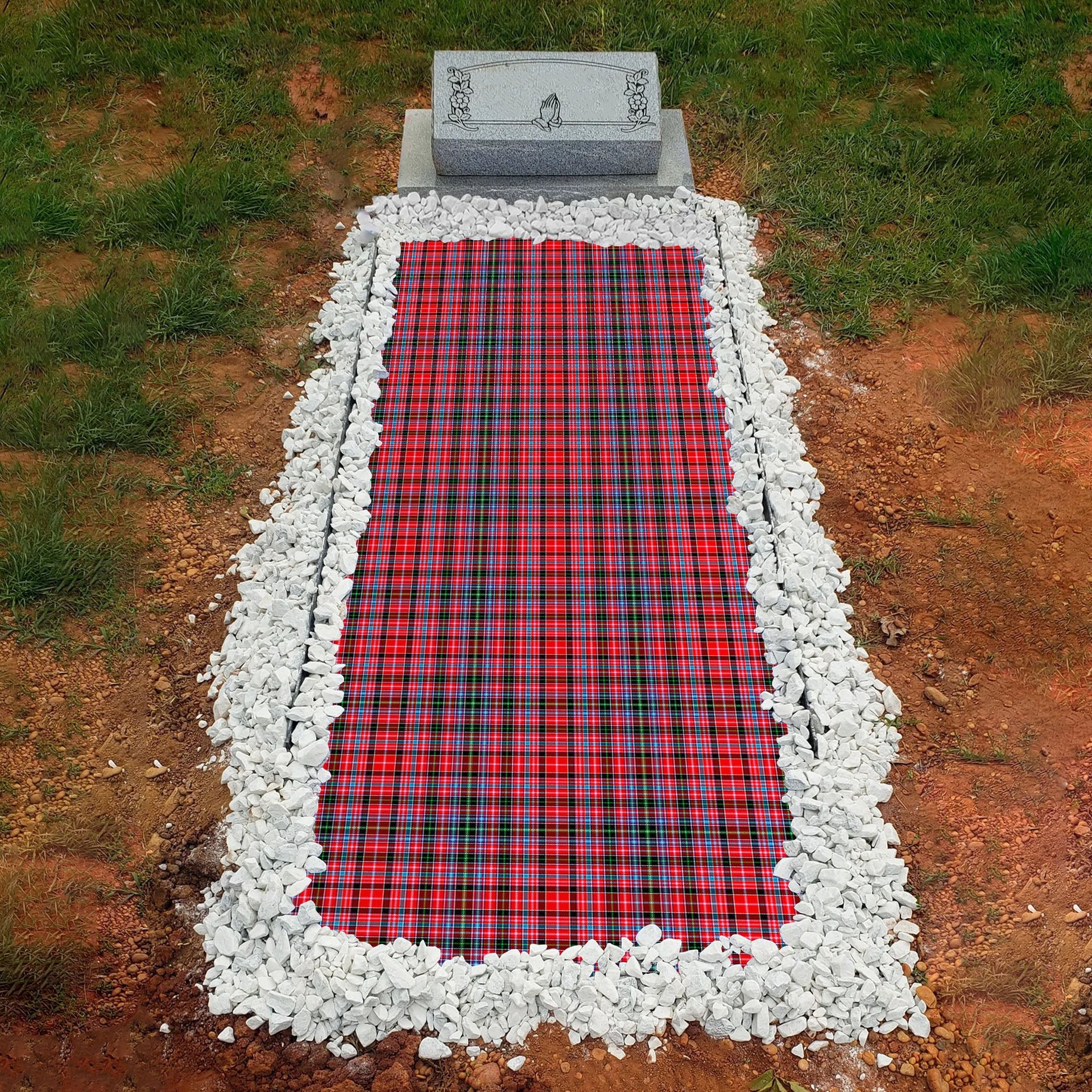 ScotsTee Shop Scottish Pitblado Clan Tartan Grave Blanket For Cemetery Waterproof Custom Memorial