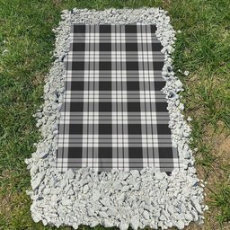 ScotsTee Shop Scottish McFarland Black White Clan Tartan Grave Blanket For Cemetery Waterproof Custom Memorial