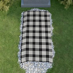 ScotsTee Shop Scottish McFarland Black White Clan Tartan Grave Blanket For Cemetery Waterproof Custom Memorial