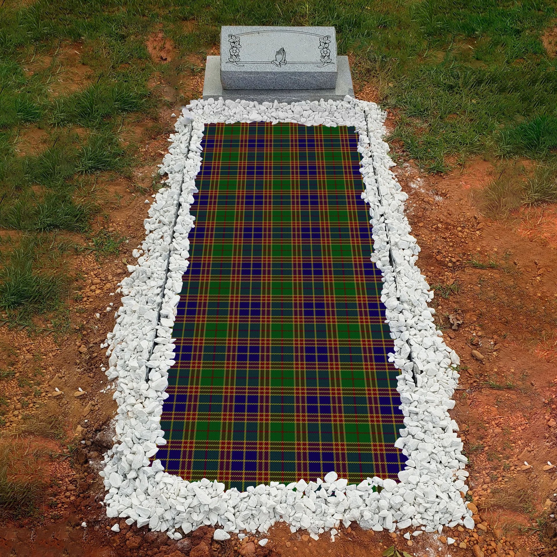 ScotsTee Shop Scottish Stevenson Old Clan Tartan Grave Blanket For Cemetery Waterproof Custom Memorial
